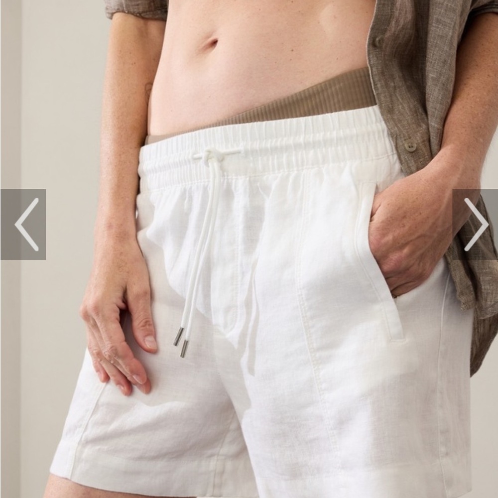 NWT Athleta White Retreat Linen Shorts